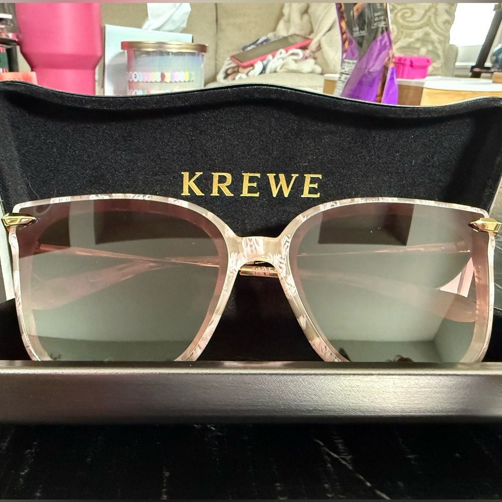 KREWE Dede sunglasses pink plaid